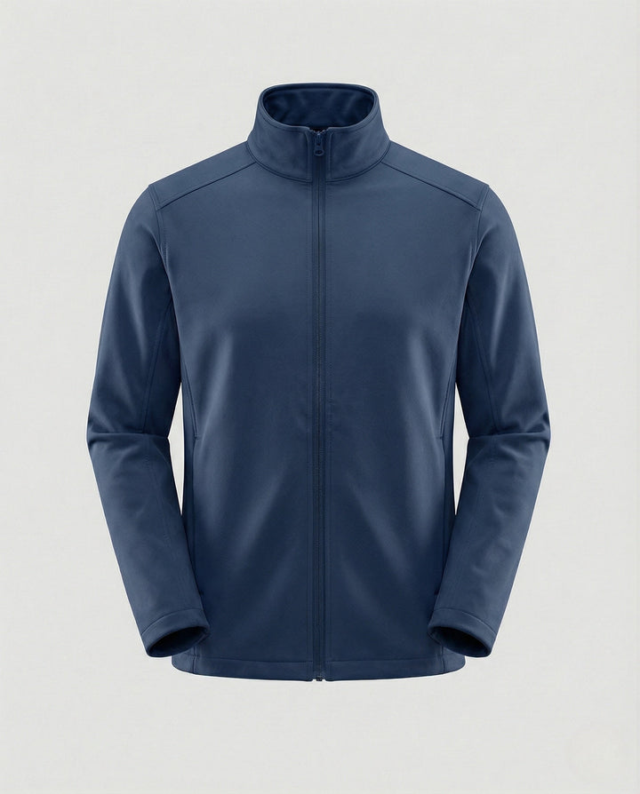 Chaqueta Entallada de Cuello Alto – Azul Marino