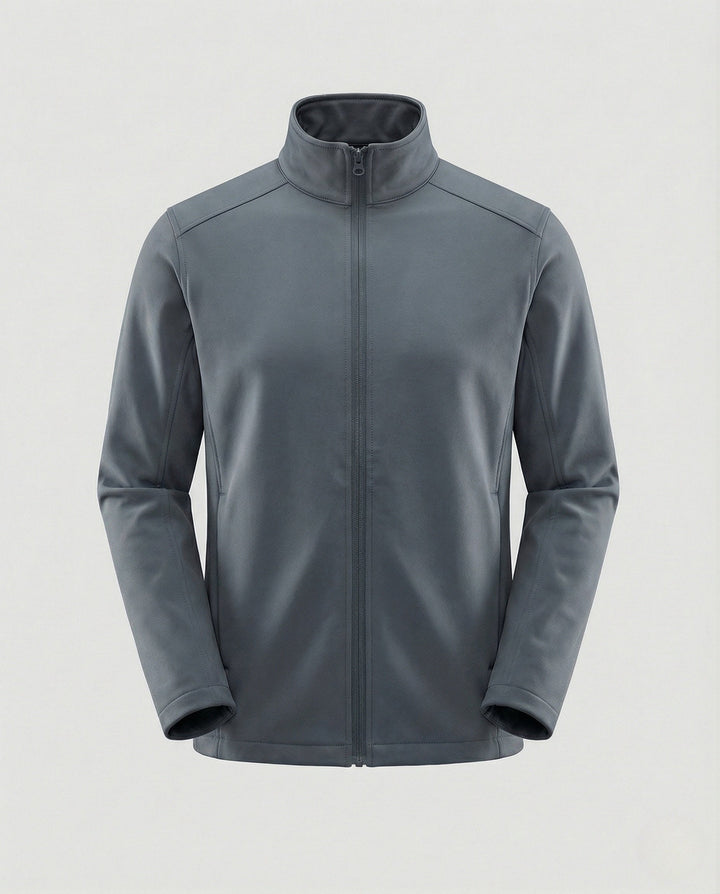 Chaqueta Entallada de Cuello Alto – Gris