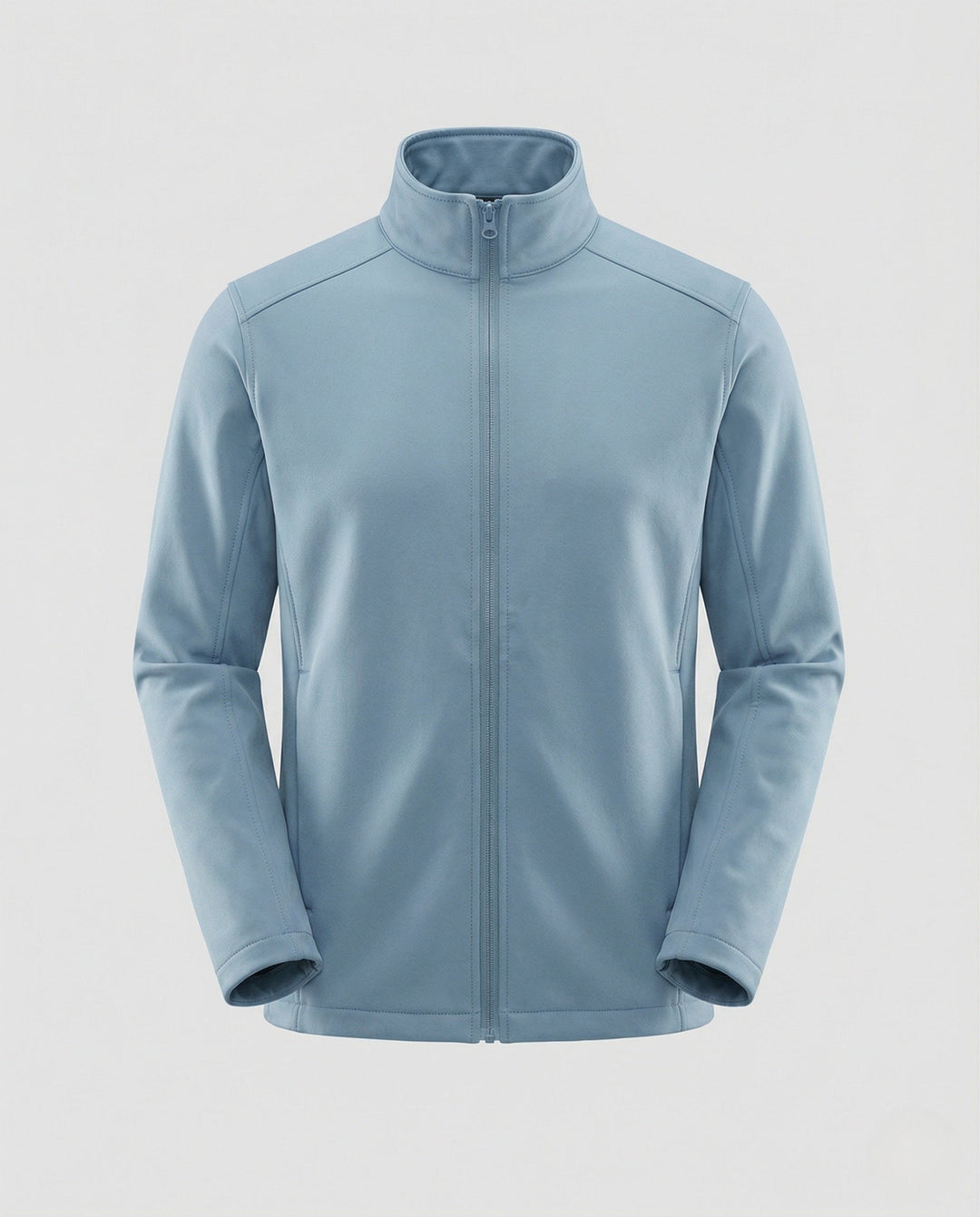 Chaqueta Entallada de Cuello Alto – Azul Claro