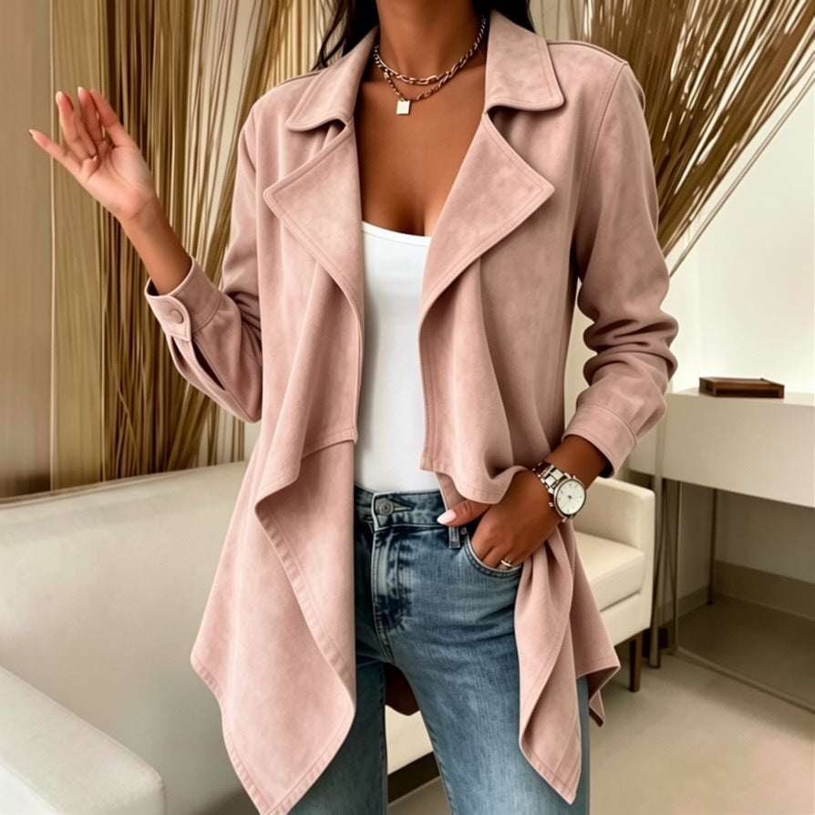 Chaqueta Fluida con Solapas – Rosa