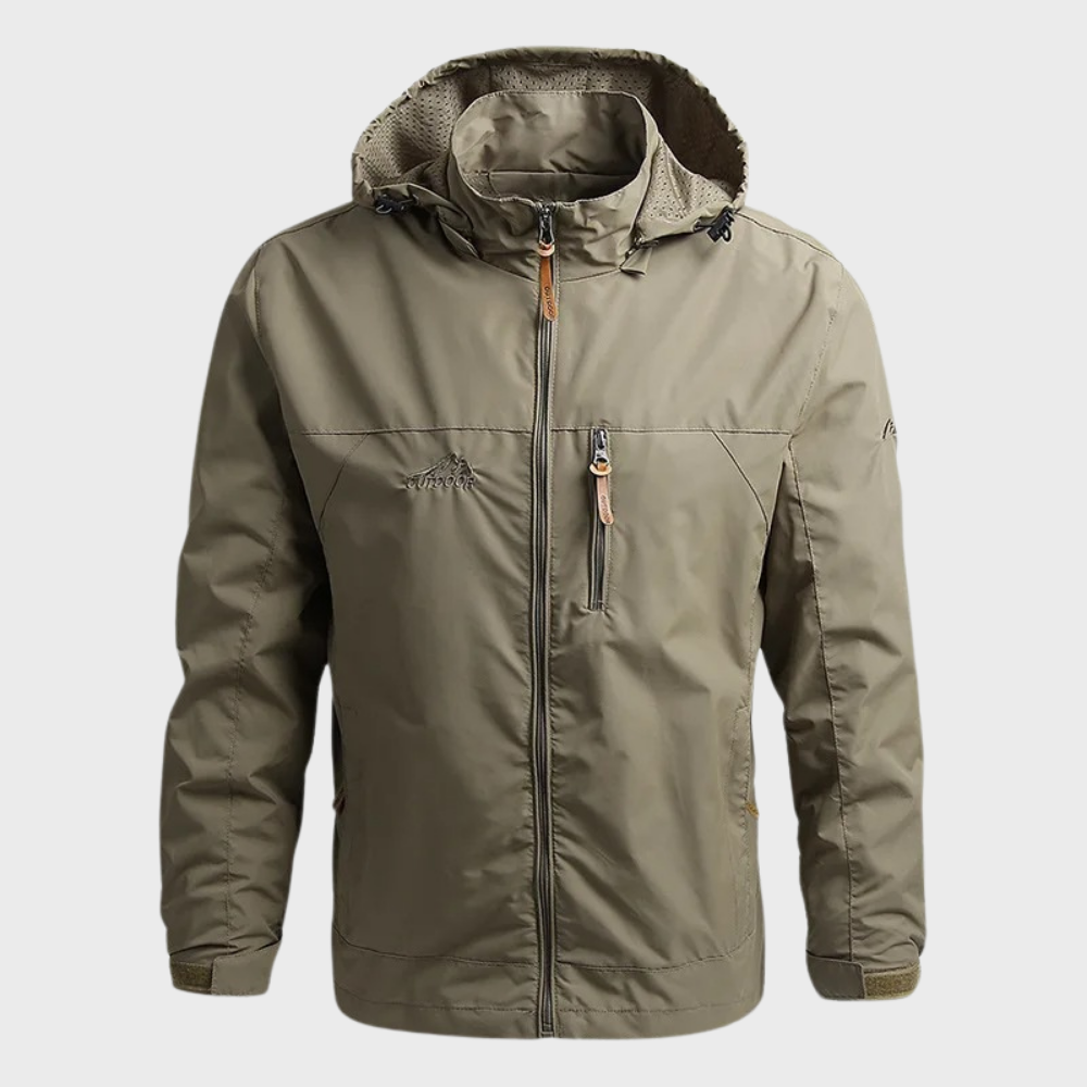 Chaqueta Funcional con Capucha – Caqui