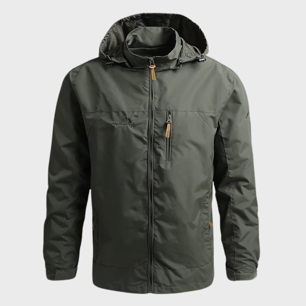 Chaqueta Funcional con Capucha – Verde Militar