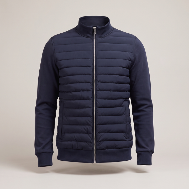Chaqueta Híbrida con Cremallera – Azul Marino
