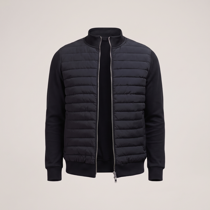 Chaqueta Híbrida con Cremallera – Negro