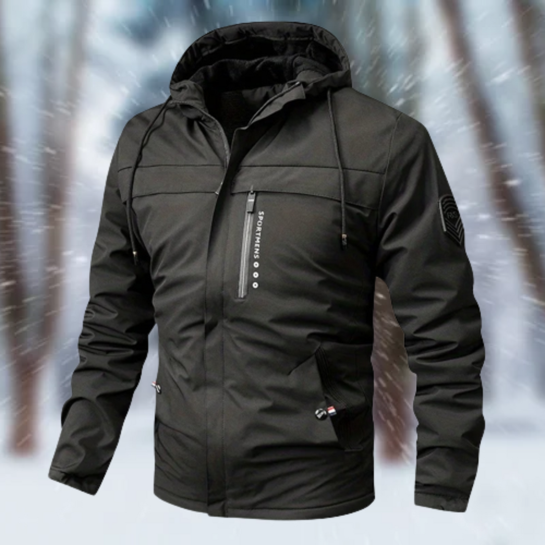 Chaqueta Invernal con Capucha – Negro