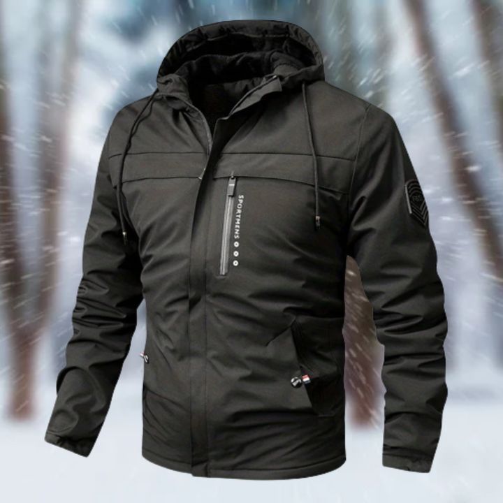 Chaqueta Invernal con Capucha – Negro