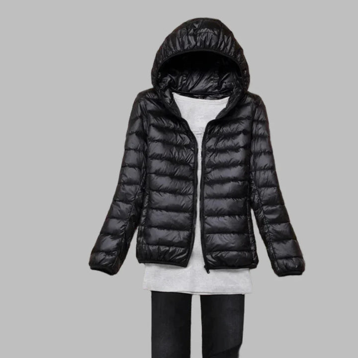 Chaqueta Ligera con Capucha – Negro