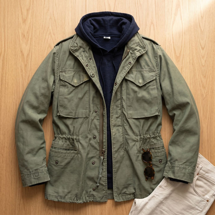 Chaqueta Militar con Bolsillos – Verde