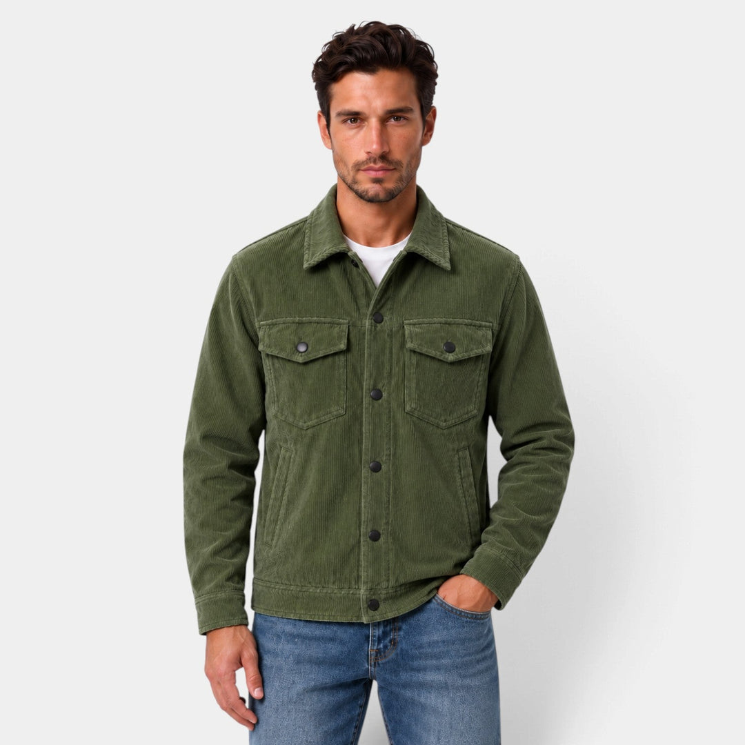 Chaqueta Recta con Botones – Verde