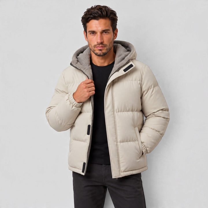 Chaqueta Robusta con Capucha – Beige