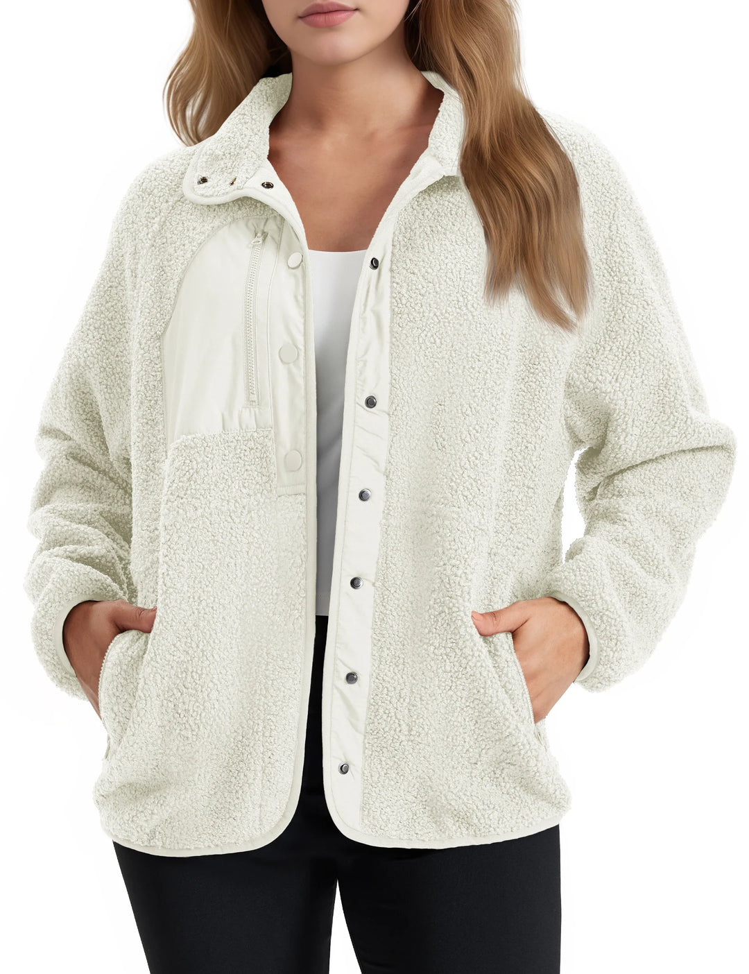 Chaqueta Suave con Botones – Beige