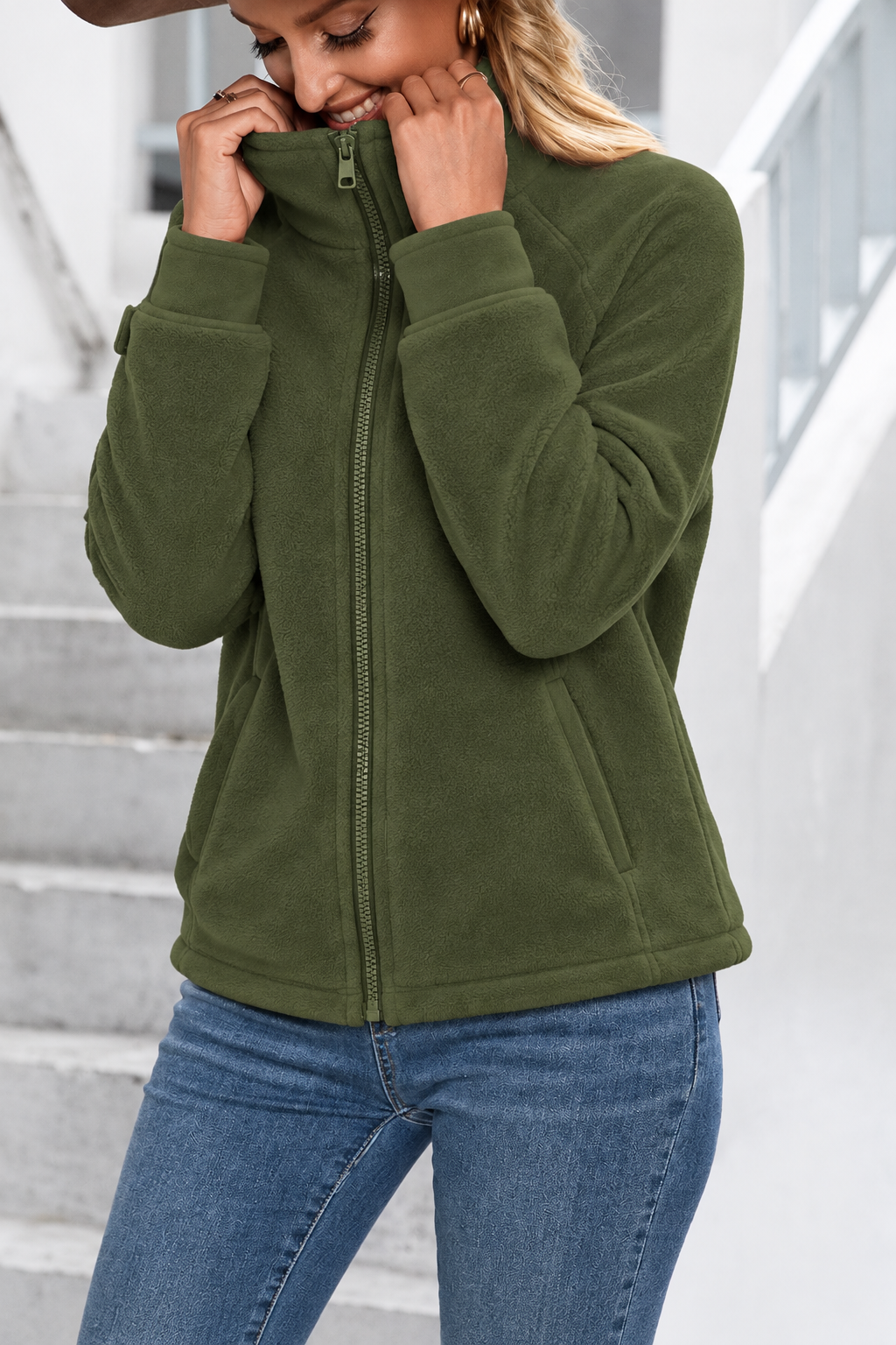 Chaqueta Suave con Cremallera