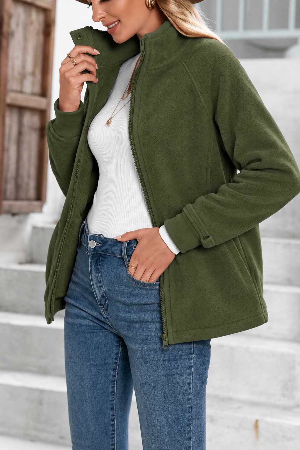 Chaqueta Suave con Cremallera