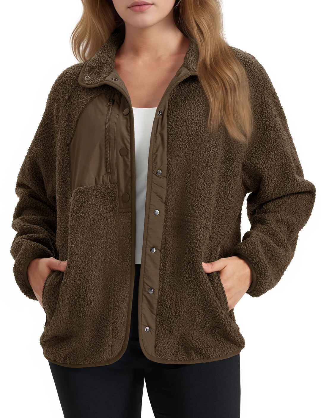 Chaqueta Suave con Botones – Marrón