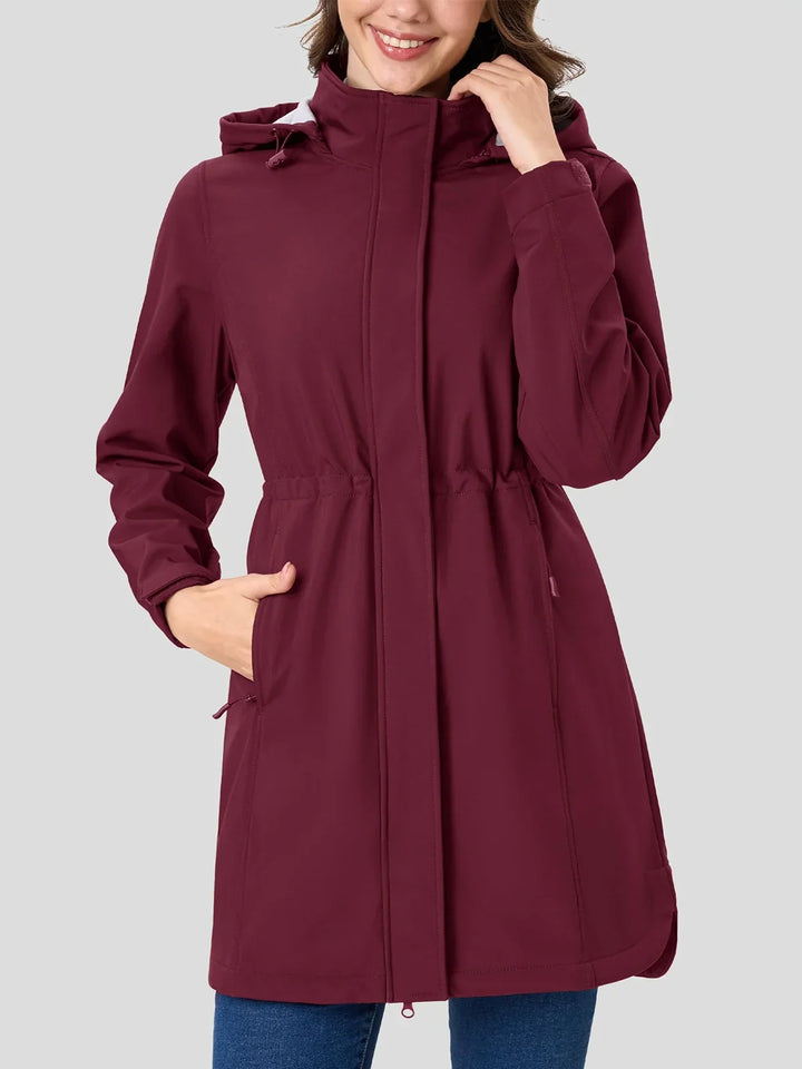 Chaqueta Ajustable con Capucha – Burdeos