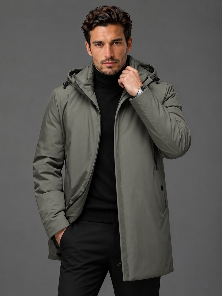 Chaqueta Recta con Capucha