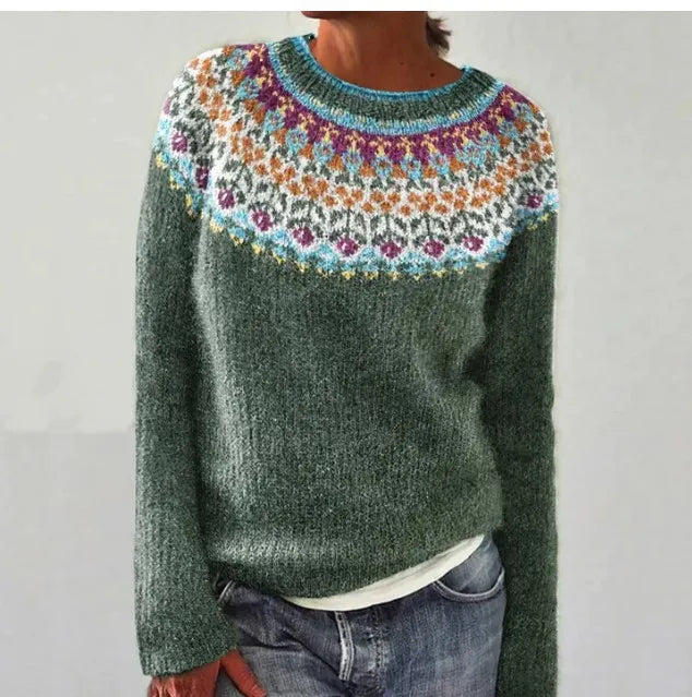 Jersey Holgado Escandinavo – Verde Floral
