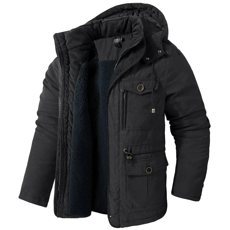 Parka Urbana con Capucha – Negro