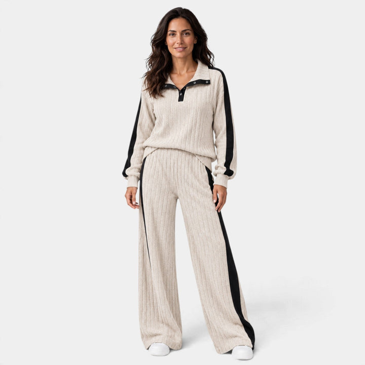 Conjunto con Rayas Laterales – Albaricoque