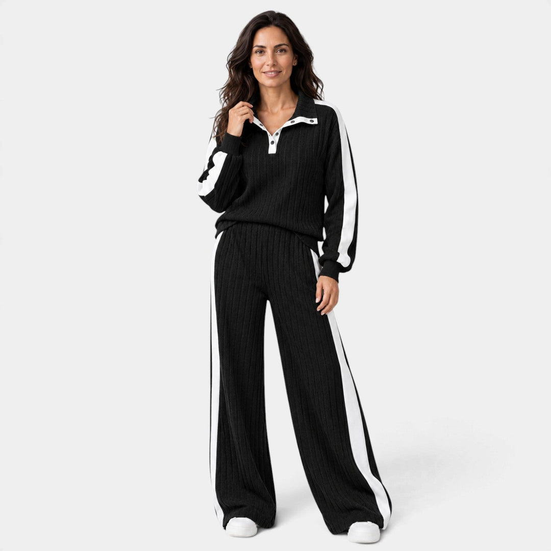 Conjunto con Rayas Laterales – Negro
