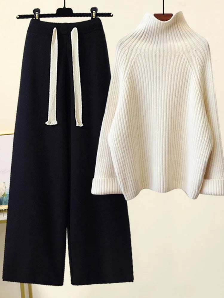 Conjunto de Pantalón Ancho – Negro y Blanco