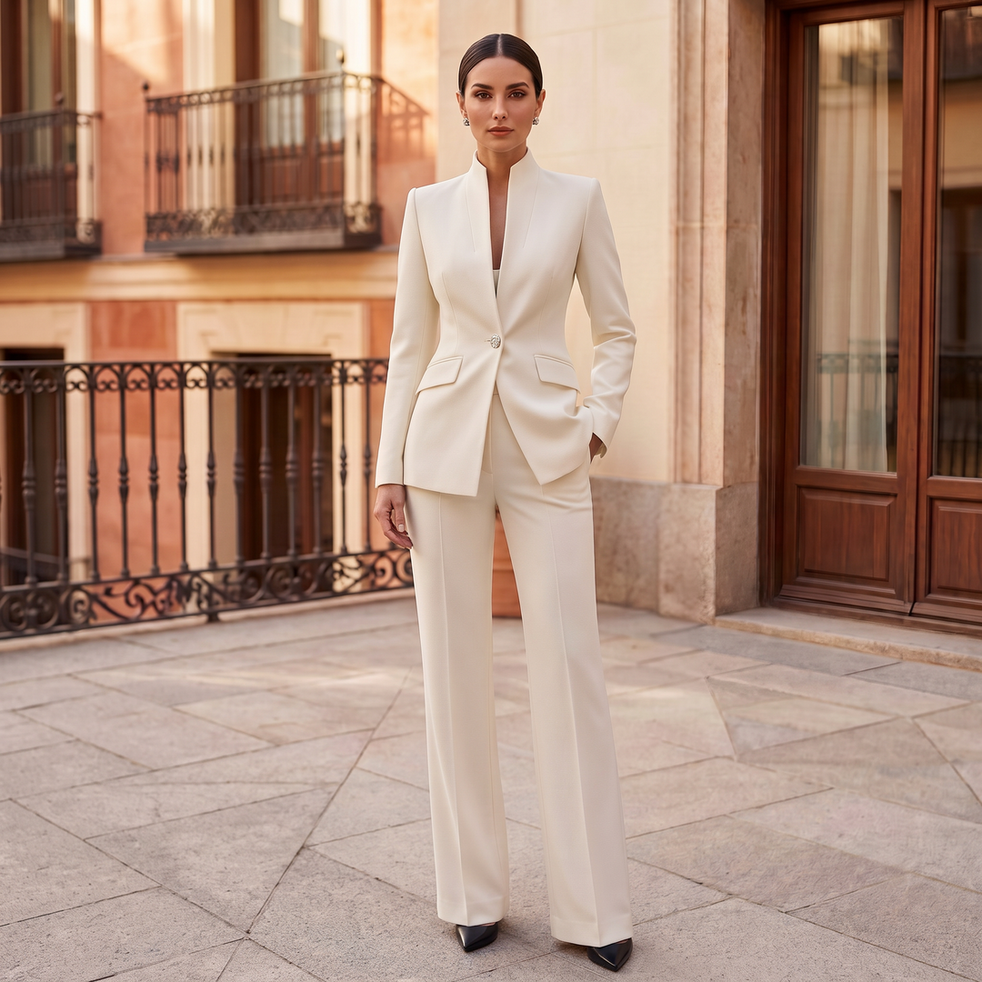 Conjunto de Traje Elegante – Blanco