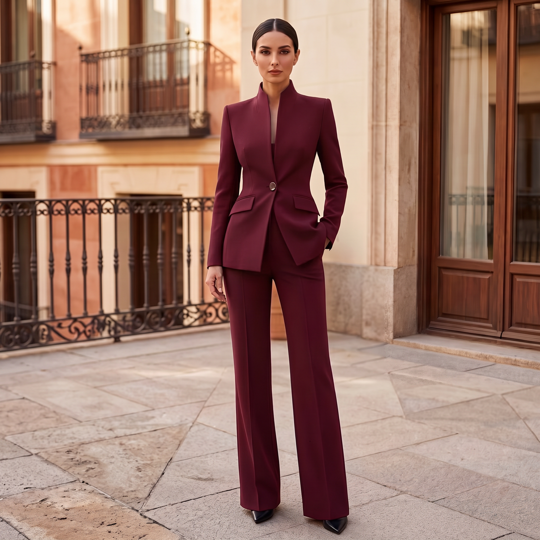 Conjunto de Traje Elegante – Rojo