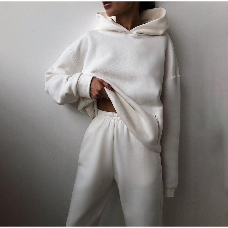 Conjunto Deportivo con Capucha – Blanco