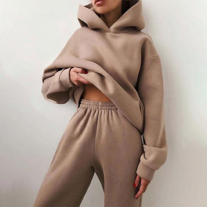 Conjunto Deportivo con Capucha – Marrón Claro