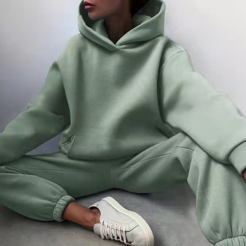 Conjunto Deportivo con Capucha – Verde Claro