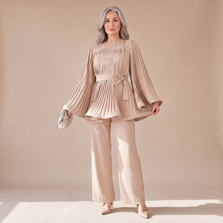 Conjunto Plisado Dos Piezas – Beige
