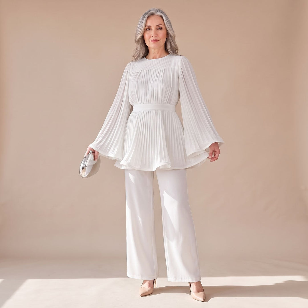 Conjunto Plisado Dos Piezas – Blanco