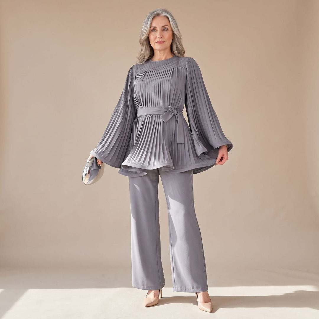Conjunto Plisado Dos Piezas – Gris