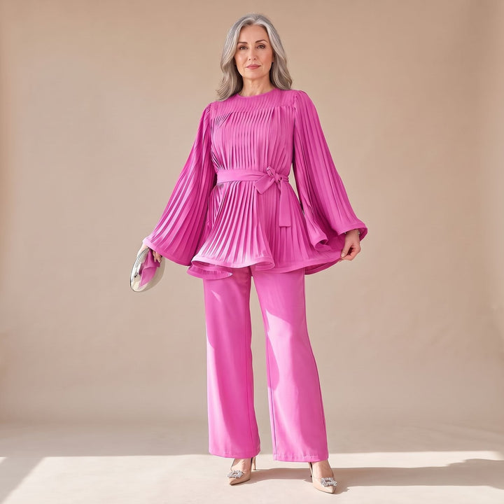 Conjunto Plisado Dos Piezas – Rosa