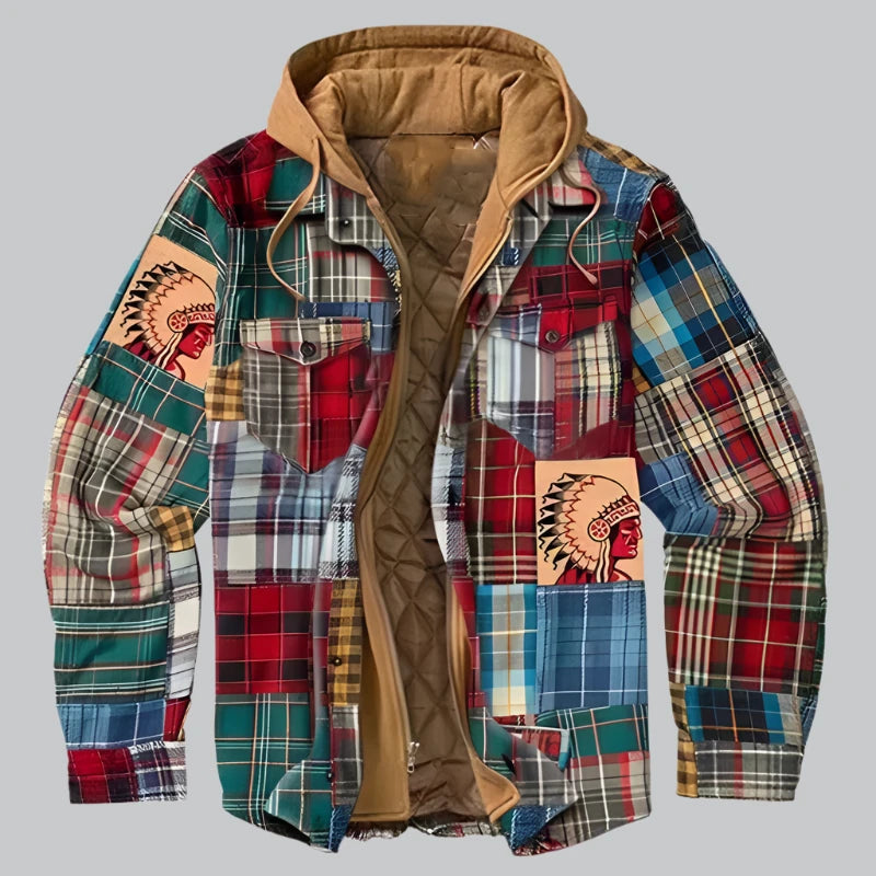 Chaqueta Camisera con Capucha – Cuadros