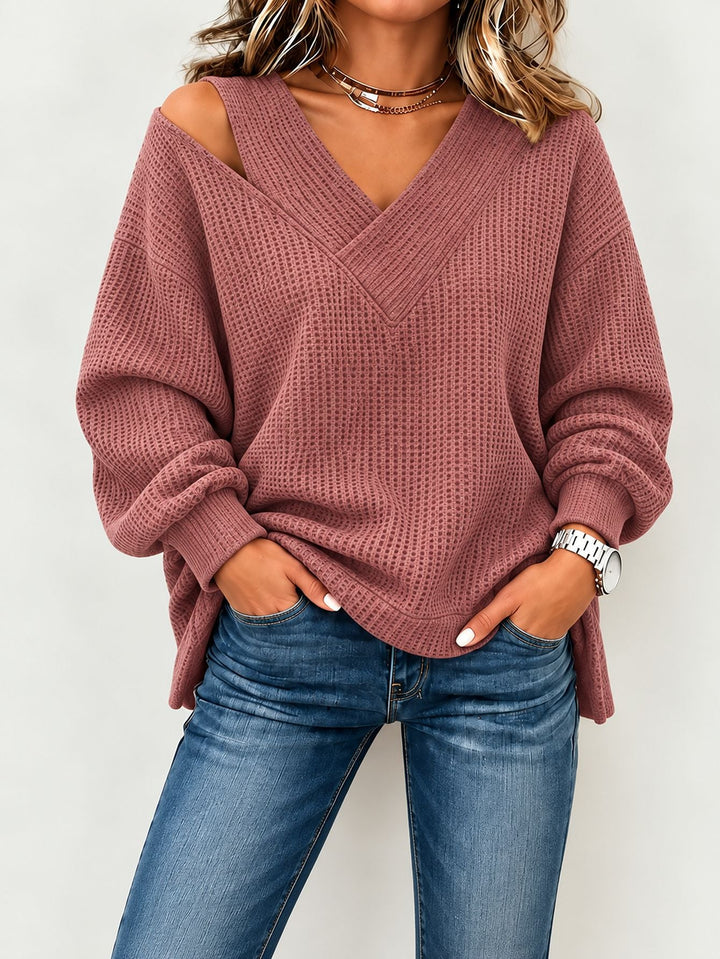 Blusa Fluida con Escote Asimétrico – Rosa