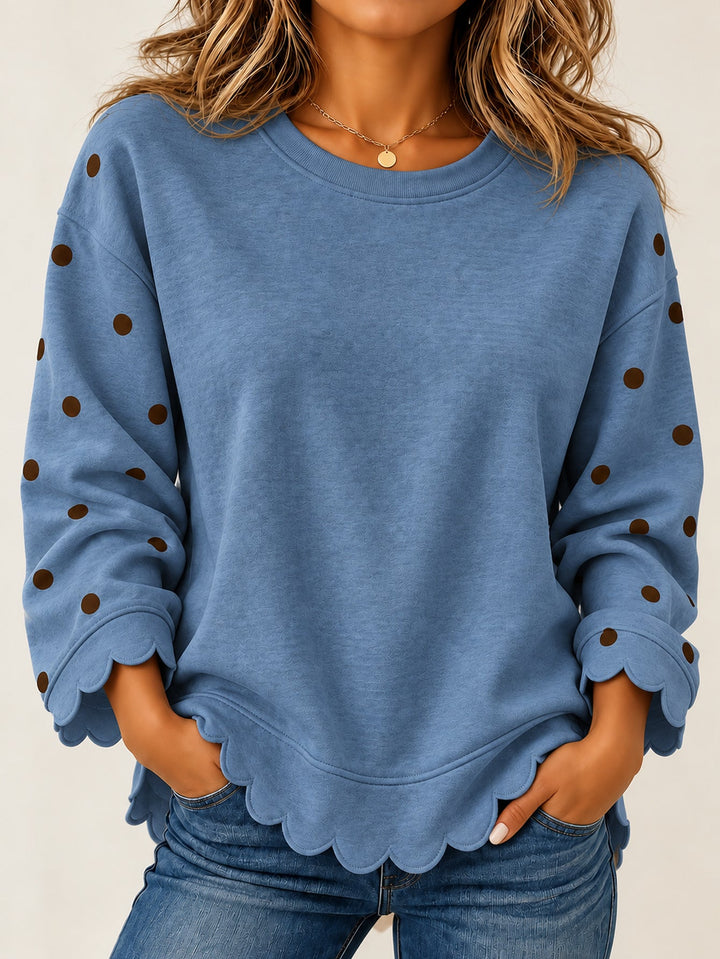 Blusa Holgada de Lunares – Azul