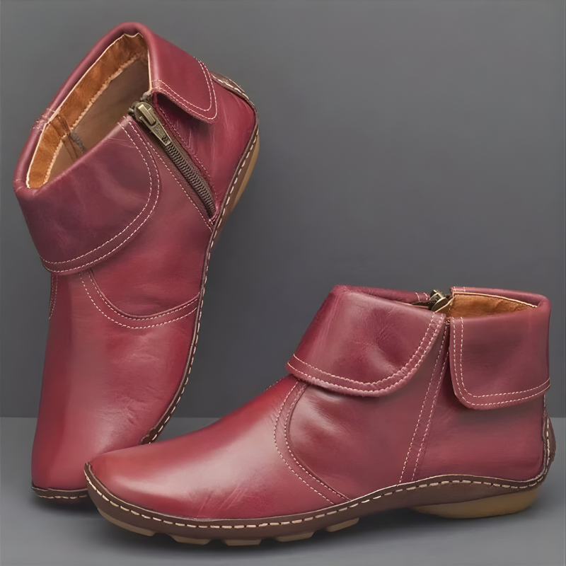 Botines con Cuello Vuelto – Rojo