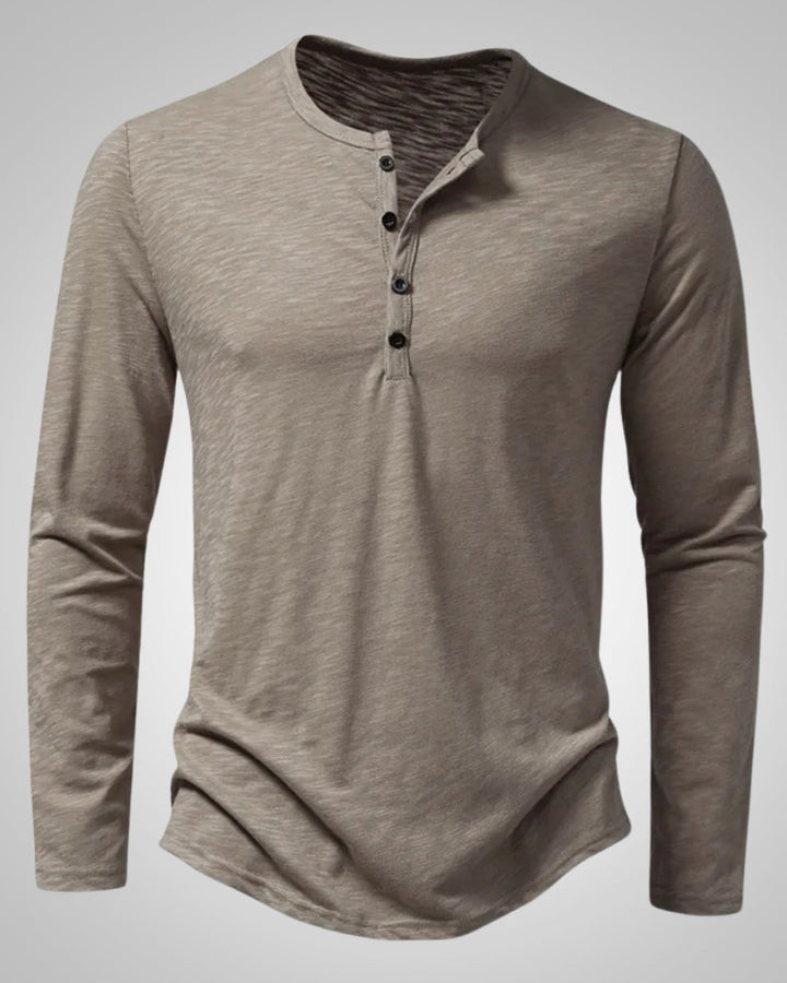 Camiseta Relajada con Botones – Gris