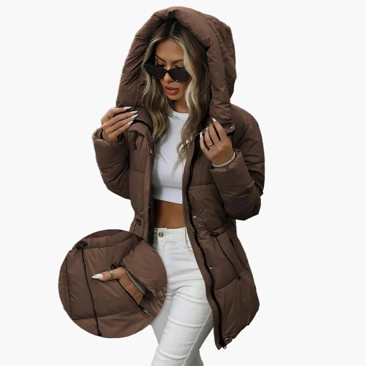 Chaqueta Acolchada con Cordón – Marrón