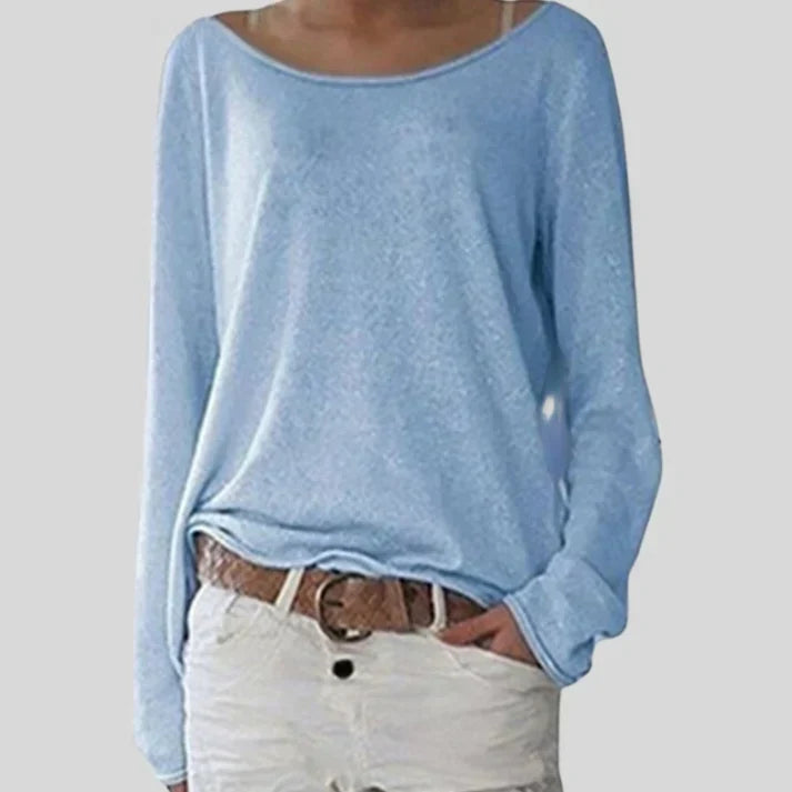 Jersey con Cuello Barco – Azul