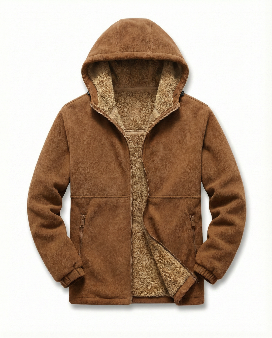 Sudadera Forrada con Capucha – Caqui