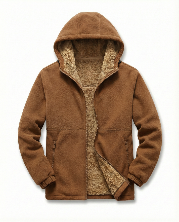 Sudadera Forrada con Capucha – Caqui