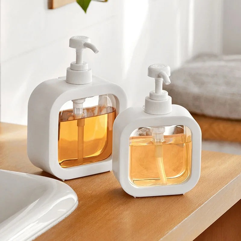 Dispensador de jabón minimalista - Diseño escandinavo con ventana transparente