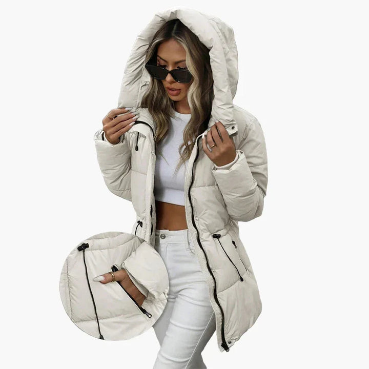 Chaqueta Acolchada con Cordón – Blanco