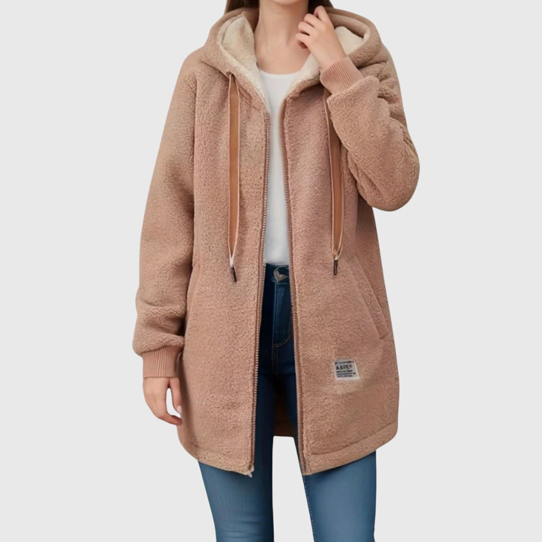 Chaqueta Larga con Capucha – Marrón
