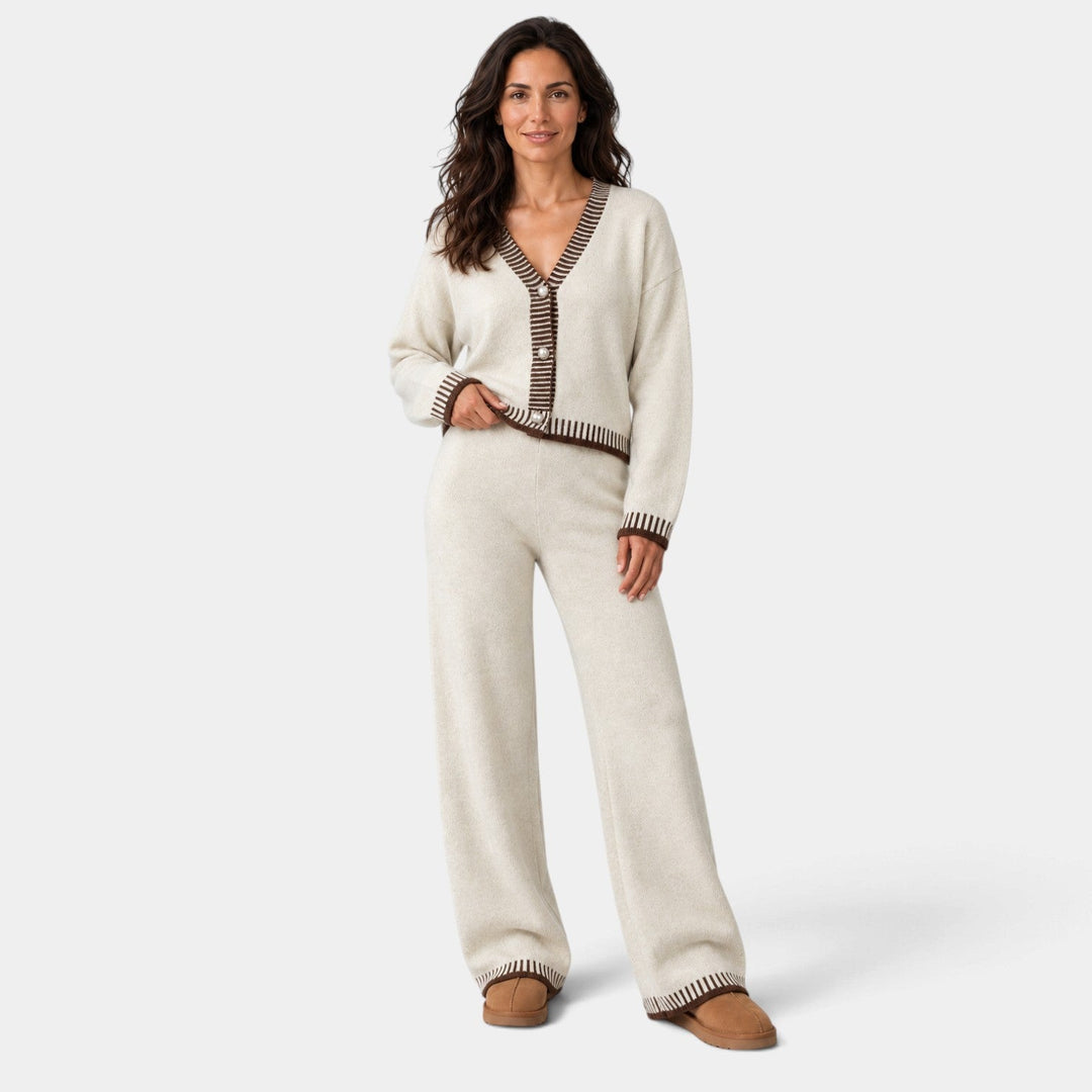 Conjunto con Cárdigan y Pantalón – Gris