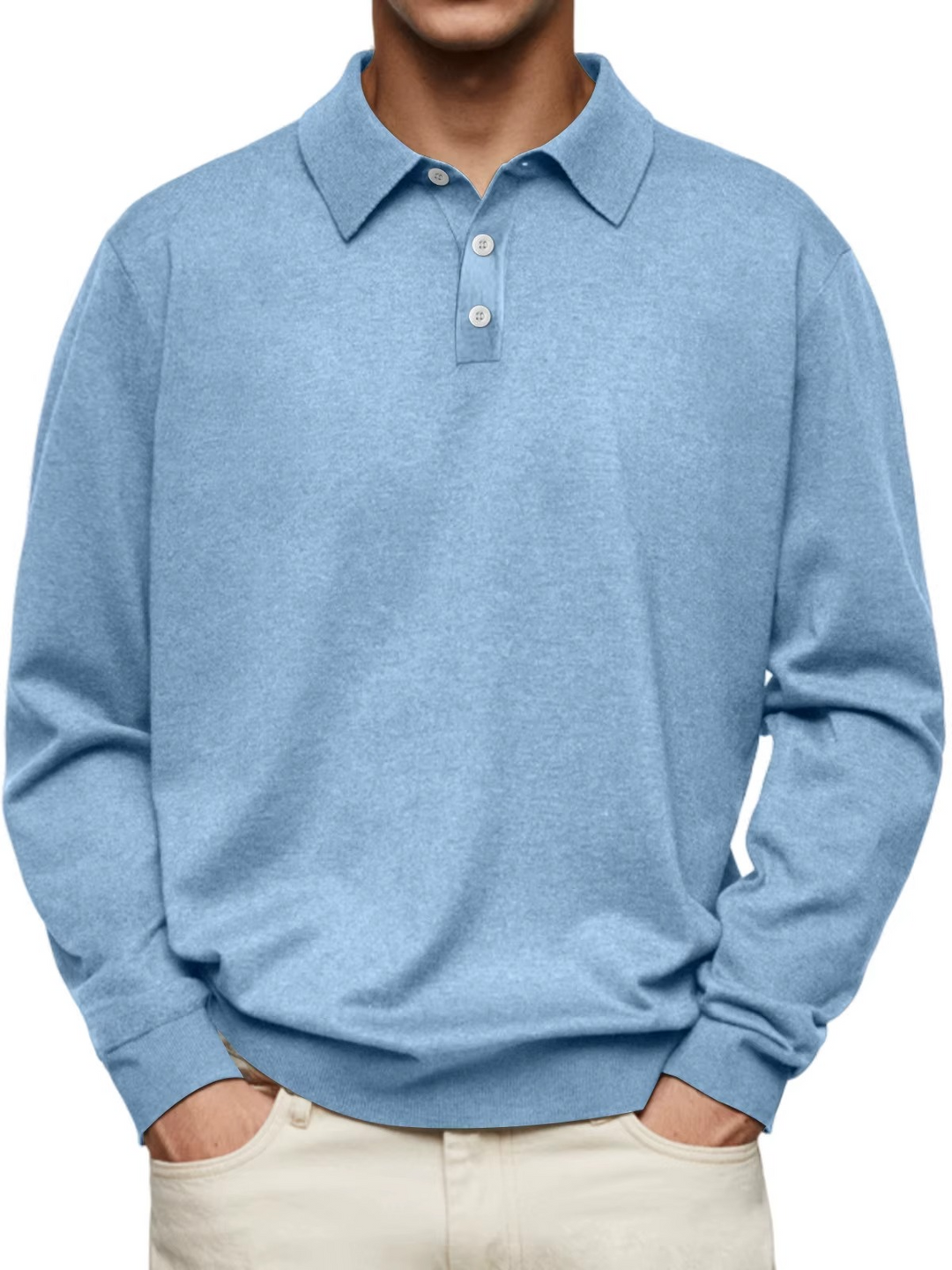 Polo Urbano de Manga Larga – Azul Claro
