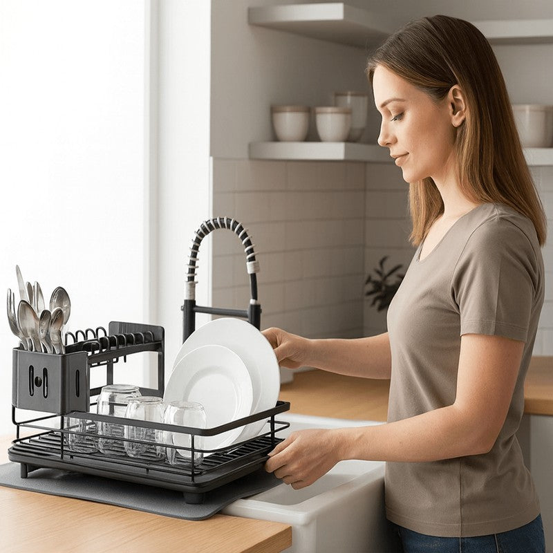 Escurridor de platos plegable - Diseño compacto