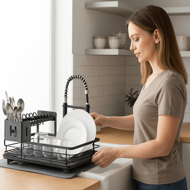 Escurridor de platos plegable - Diseño compacto